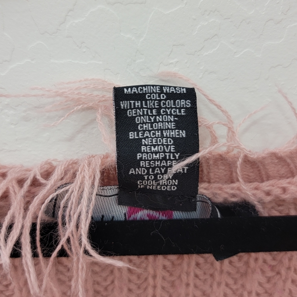 Polly & Esther Dusty Pink Fringe Sweater - Picture 3 of 8